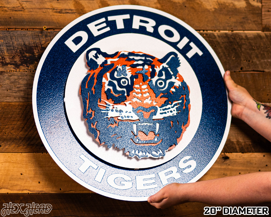 Detroit Tigers Crest Logo 3D Metal Wall Art