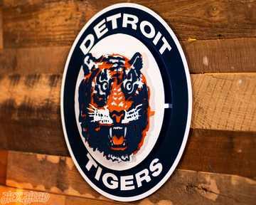 Detroit Tigers Crest Logo 3D Metal Wall Art