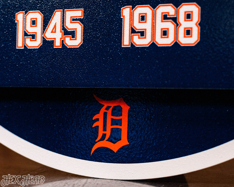 Detroit Tigers DYNASTY - World Series  Wins w/ Replaceable Icon Plate 3D Vintage Metal Wall Art