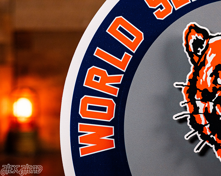 Detroit Tigers DYNASTY - World Series  Wins w/ Replaceable Icon Plate 3D Vintage Metal Wall Art
