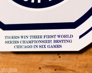VARSITY Collection- SINGLE Layer 1935 World Series Detroit Tigers Metal Wall Art