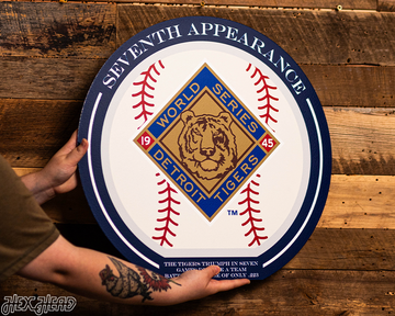 VARSITY Collection- SINGLE Layer 1945 World Series Detroit Tigers Metal Wall Art