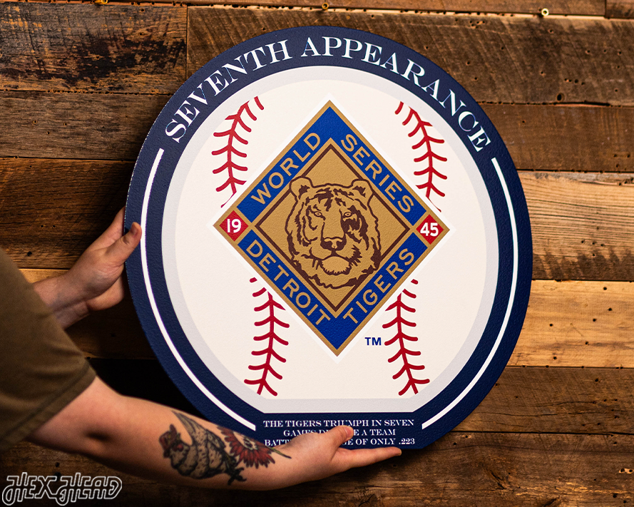 VARSITY Collection- SINGLE Layer 1945 World Series Detroit Tigers Metal Wall Art