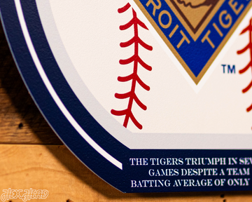 VARSITY Collection- SINGLE Layer 1945 World Series Detroit Tigers Metal Wall Art