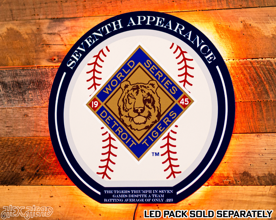 VARSITY Collection- SINGLE Layer 1945 World Series Detroit Tigers Metal Wall Art