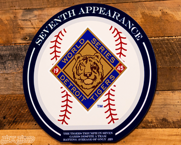 VARSITY Collection- SINGLE Layer 1945 World Series Detroit Tigers Metal Wall Art