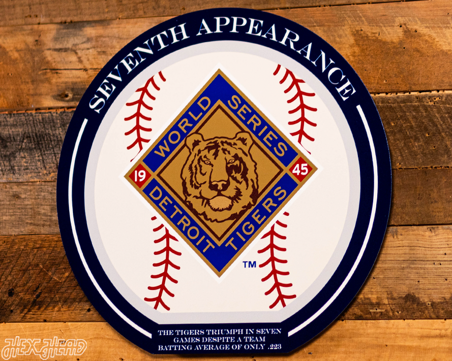 VARSITY Collection- SINGLE Layer 1945 World Series Detroit Tigers Metal Wall Art