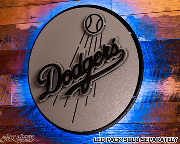 MONOCHROME -  Los Angeles Dodgers Crest 3D Metal Artwork