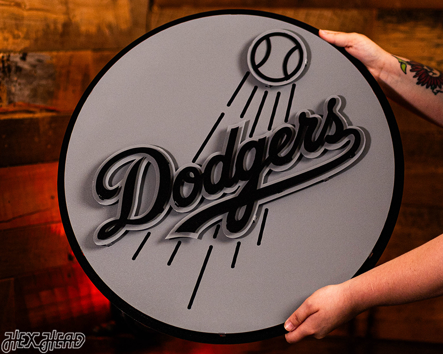 MONOCHROME -  Los Angeles Dodgers Crest 3D Metal Artwork