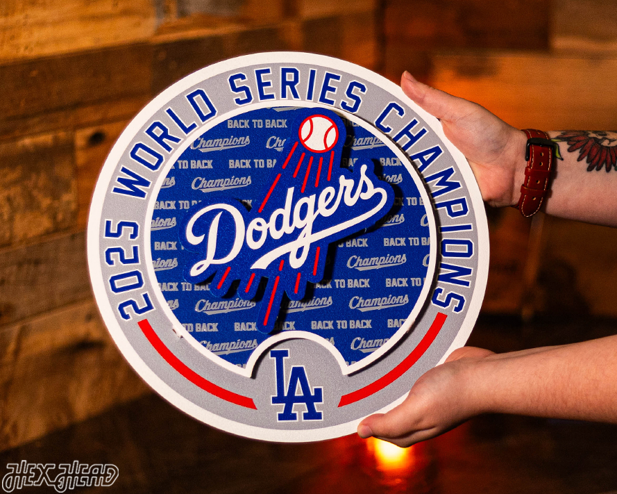 Los Angeles Dodgers "BACK to BACK" 2025 World Series 3D Metal Wall Art