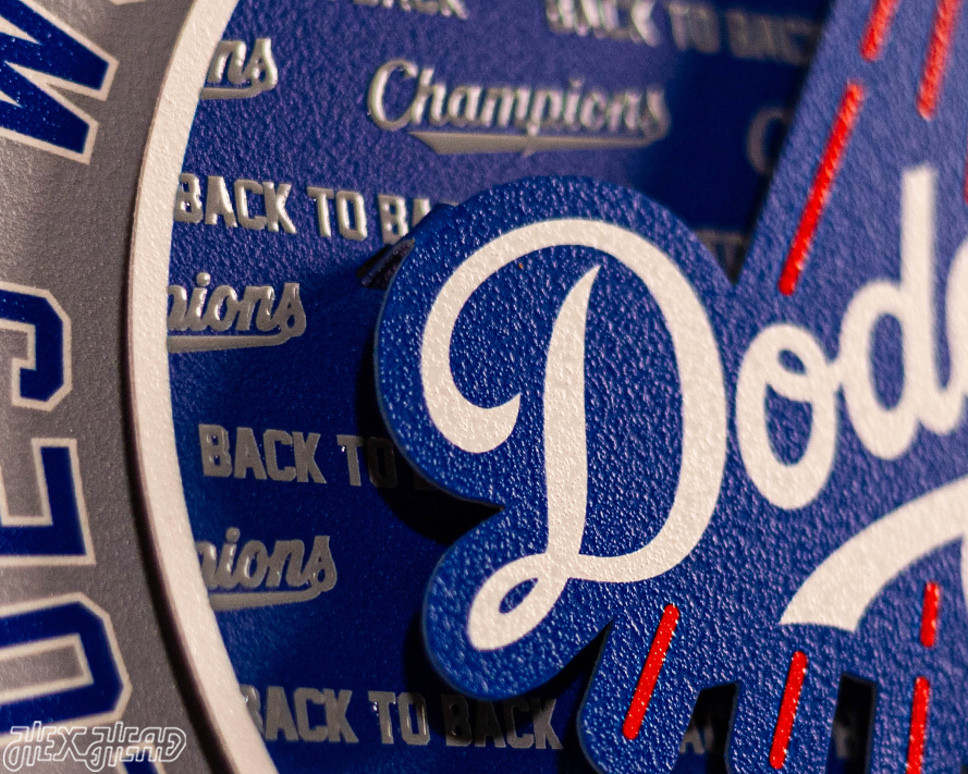 Los Angeles Dodgers "BACK to BACK" 2025 World Series 3D Metal Wall Art