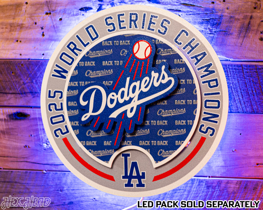 Los Angeles Dodgers "BACK to BACK" 2025 World Series 3D Metal Wall Art