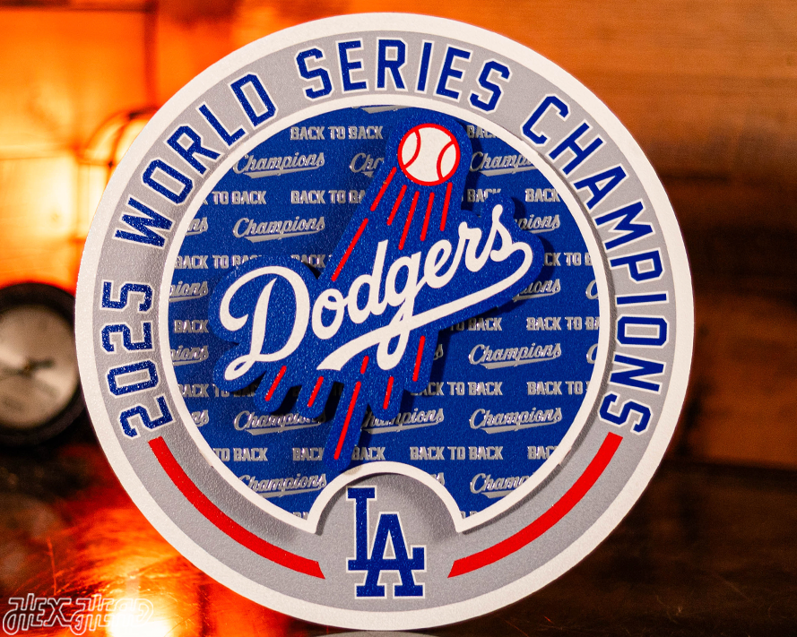 Los Angeles Dodgers "BACK to BACK" 2025 World Series 3D Metal Wall Art