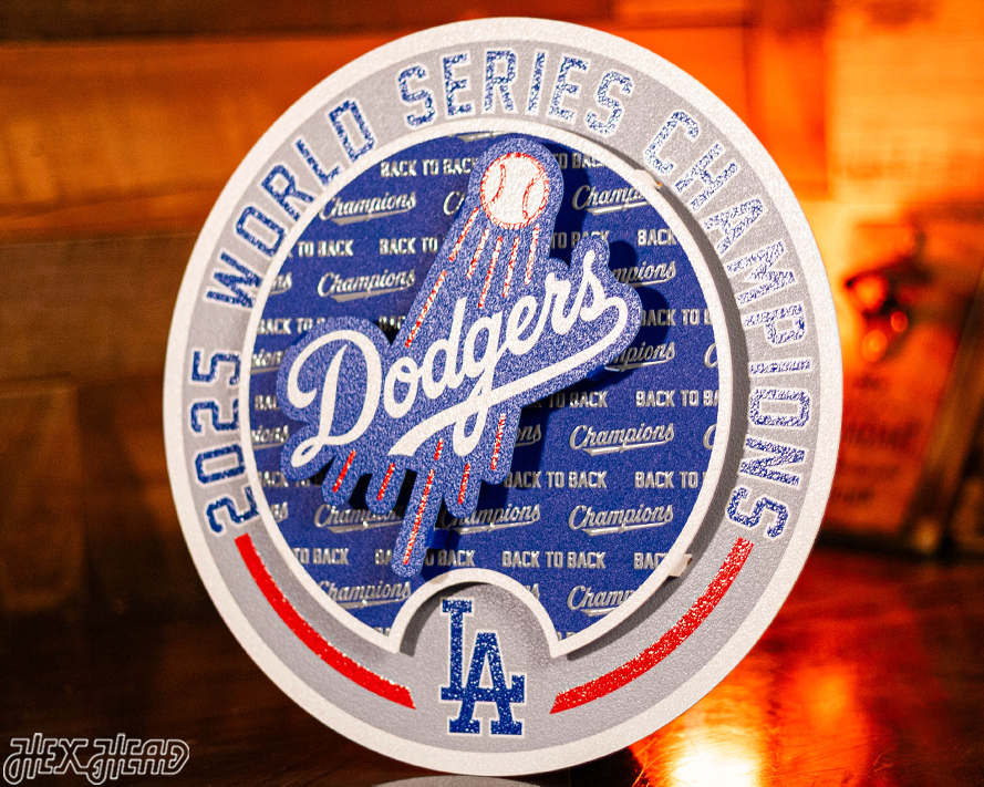 Los Angeles Dodgers "BACK to BACK" 2025 World Series 3D Metal Wall Art