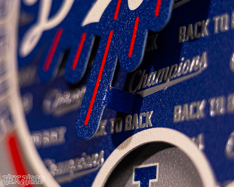 Los Angeles Dodgers "BACK to BACK" 2025 World Series 3D Metal Wall Art
