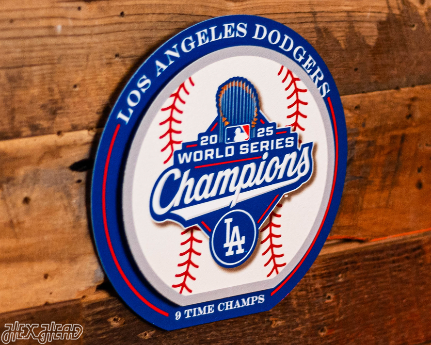 Los Angeles Dodgers 2025 World Series "Double Play" On the Shelf or on the Wall Art
