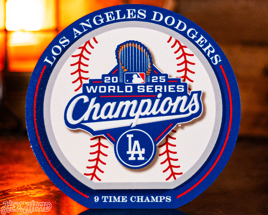 Los Angeles Dodgers 2025 World Series "Double Play" On the Shelf or on the Wall Art