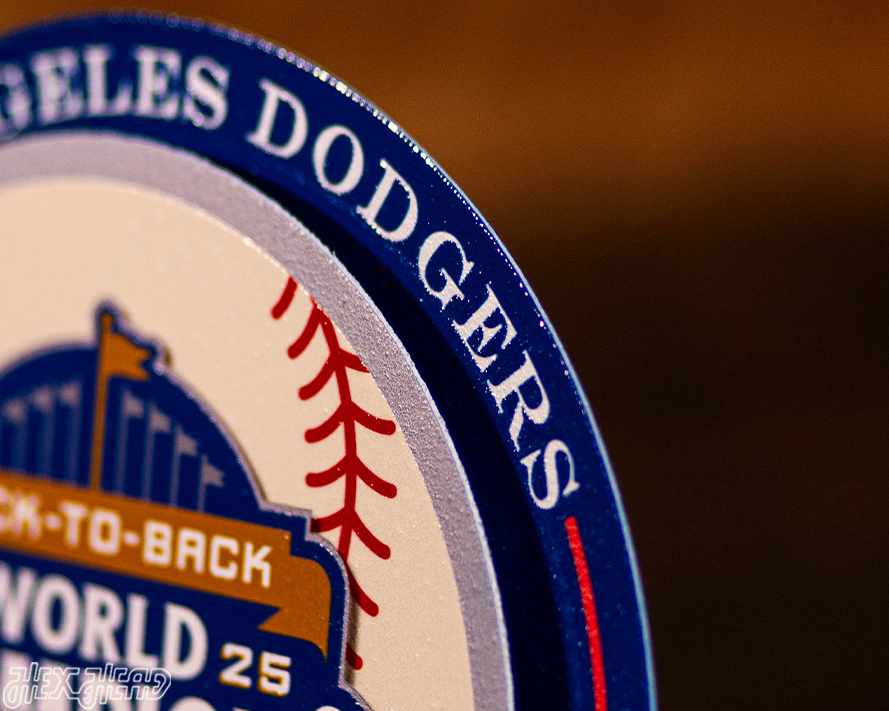 Los Angeles Dodgers 2025 World Series "Double Play" On the Shelf or on the Wall Art