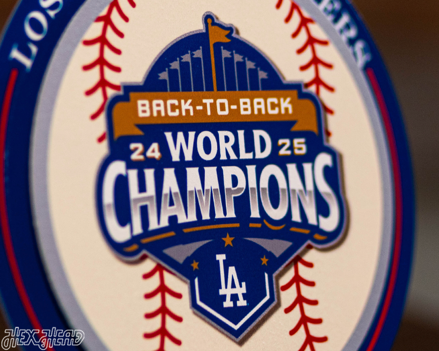 Los Angeles Dodgers 2025 World Series "Double Play" On the Shelf or on the Wall Art