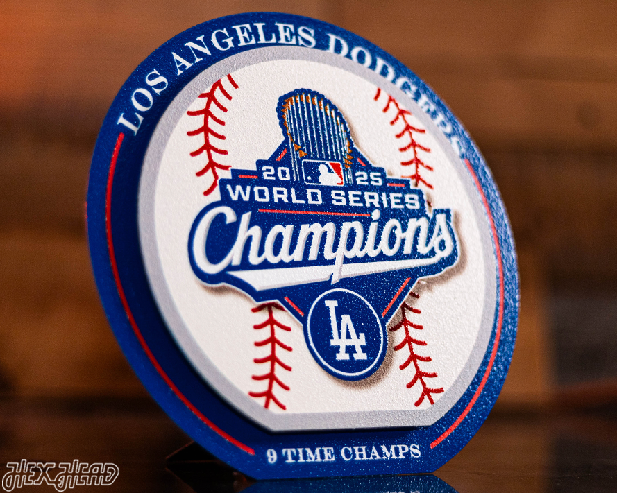 Los Angeles Dodgers 2025 World Series "Double Play" On the Shelf or on the Wall Art