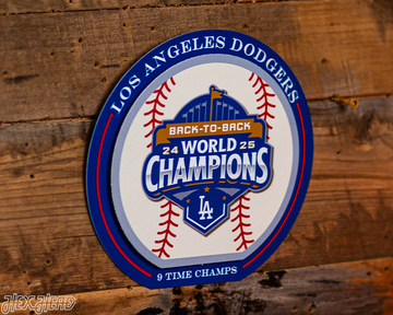 Los Angeles Dodgers 2025 World Series "Double Play" On the Shelf or on the Wall Art