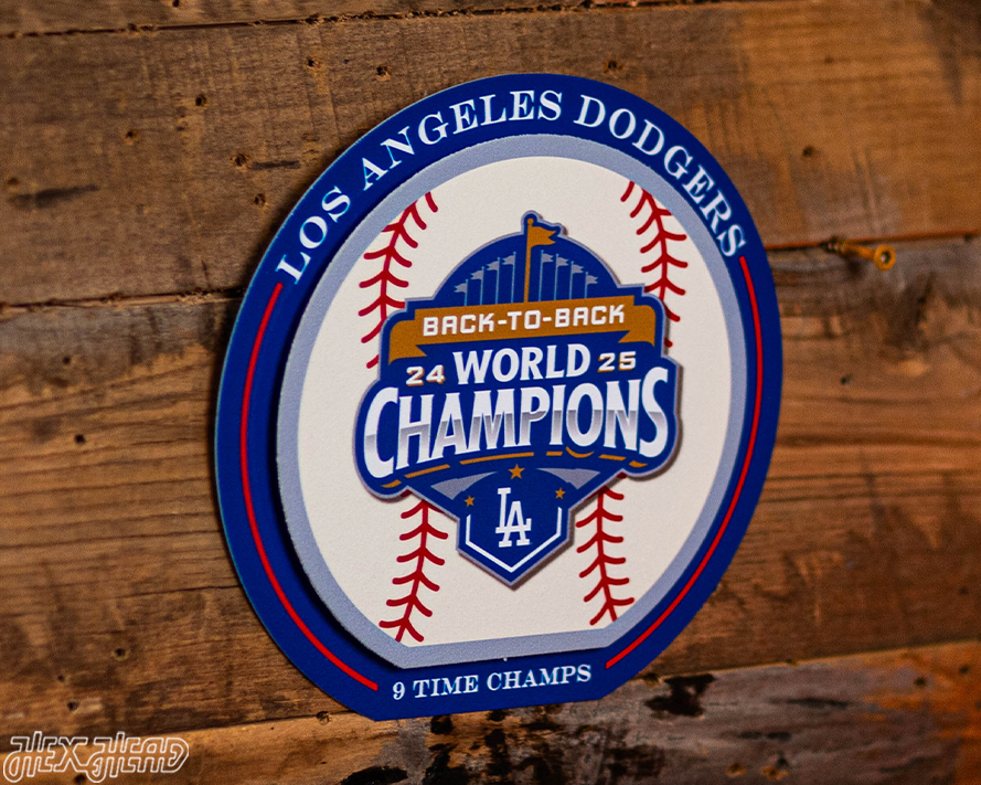 Los Angeles Dodgers 2025 World Series "Double Play" On the Shelf or on the Wall Art