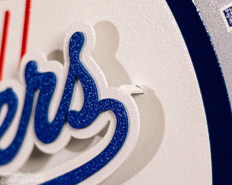 Los Angeles Dodgers DYNASTY - World Series Wins / Replaceable Icon Plate 3D Vintage Metal Wall Art