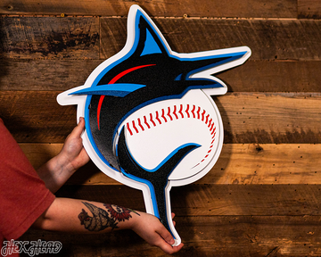 Miami Marlins 3D Vintage Metal Wall Art