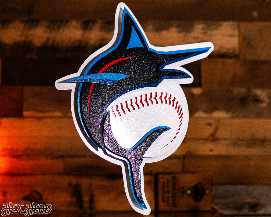 Miami Marlins 3D Vintage Metal Wall Art