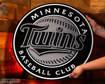 MONOCHROME - Minnesota Twins Crest 3D Metal Wall Art