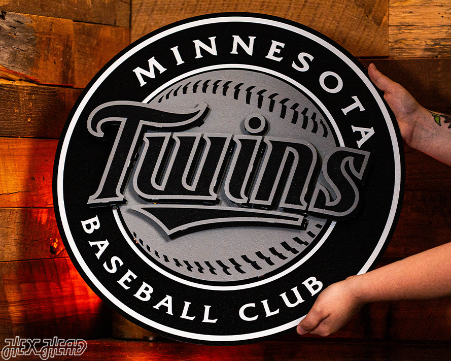 MONOCHROME - Minnesota Twins Crest 3D Metal Wall Art
