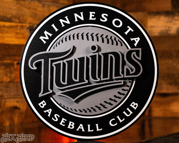 MONOCHROME - Minnesota Twins Crest 3D Metal Wall Art