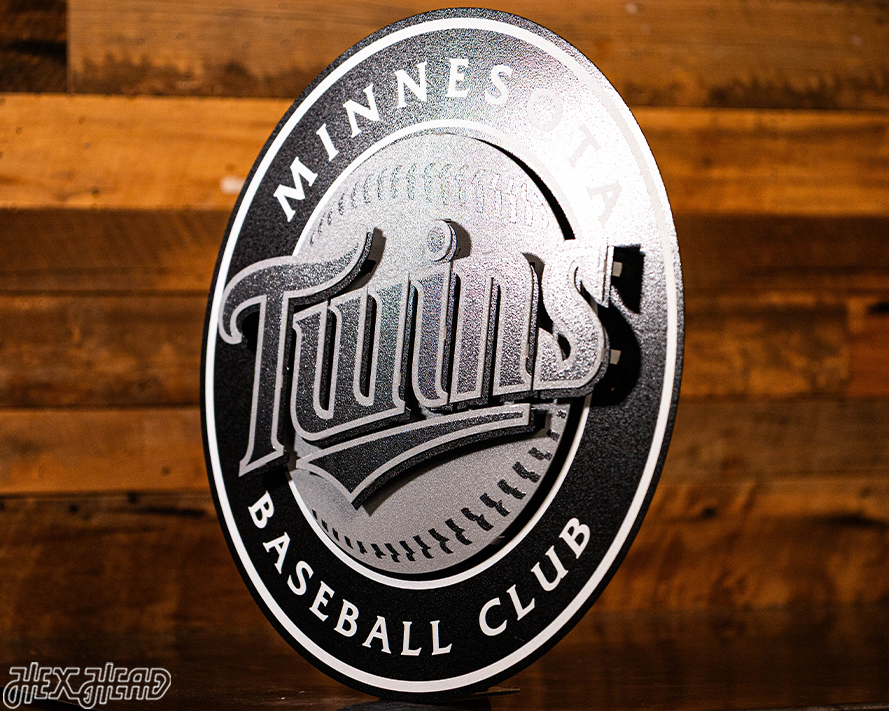 MONOCHROME - Minnesota Twins Crest 3D Metal Wall Art