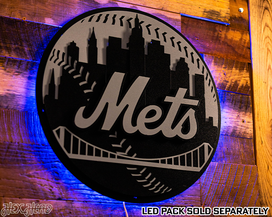 MONOCHROME - New York Mets Crest 3D Vintage Metal Wall Art