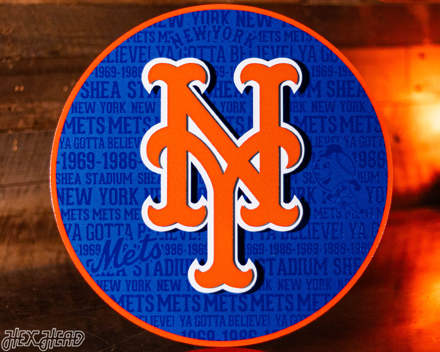 New York Mets CRAFT SERIES 3D Vintage Metal Wall Art