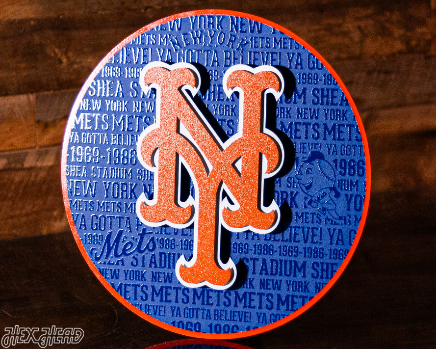 New York Mets CRAFT SERIES 3D Vintage Metal Wall Art