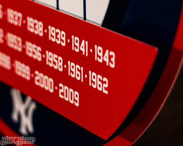 New York Yankees DYNASTY - World Series  Wins w/ Replaceable Icon Plate 3D Vintage Metal Wall Art