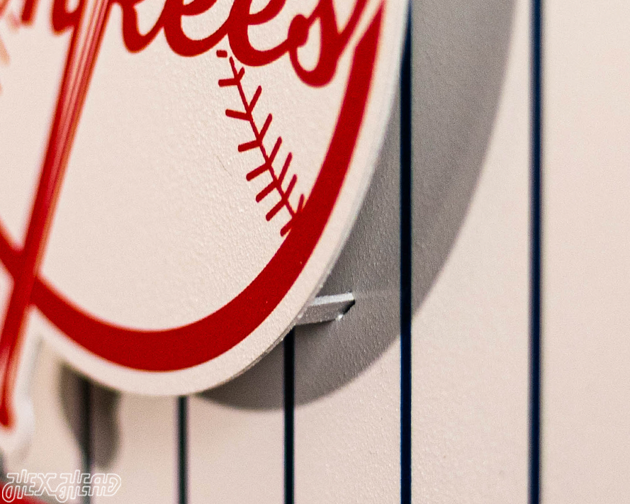 New York Yankees DYNASTY - World Series  Wins w/ Replaceable Icon Plate 3D Vintage Metal Wall Art