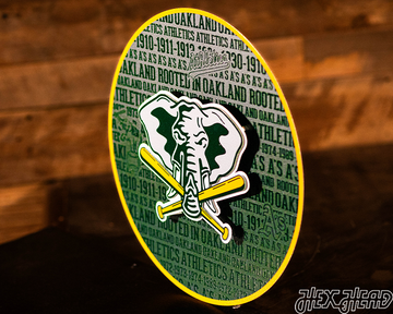 Oakland A's CRAFT SERIES 3D Embossed Metal Wall Art