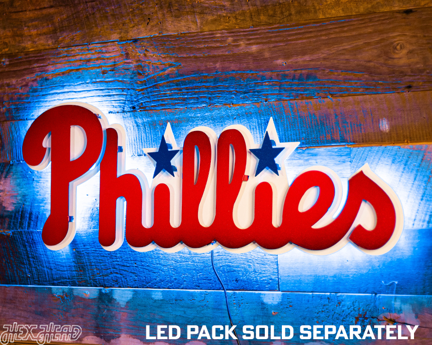 Philadelphia Phillies Script 3D Metal Wall Art