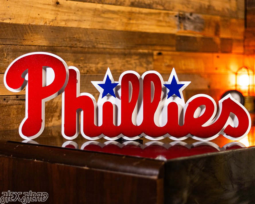 Philadelphia Phillies Script 3D Metal Wall Art