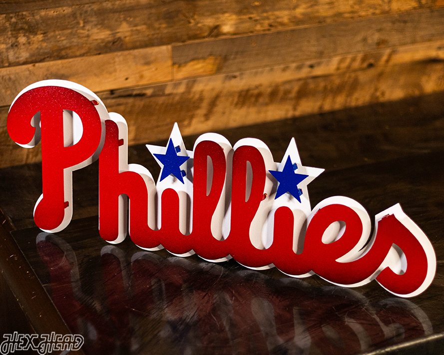 Philadelphia Phillies Script 3D Metal Wall Art