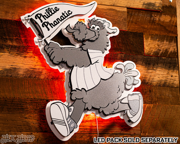 MONOCHROME -- Philadelphia Phillies "Phanatic" 3D Vintage Metal Wall Art
