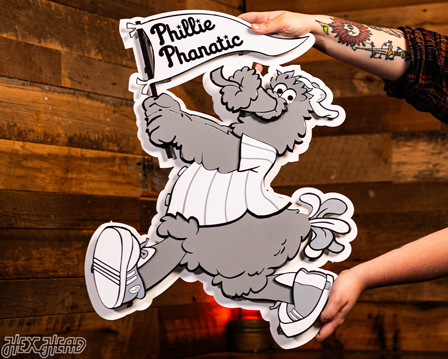 MONOCHROME -- Philadelphia Phillies "Phanatic" 3D Vintage Metal Wall Art
