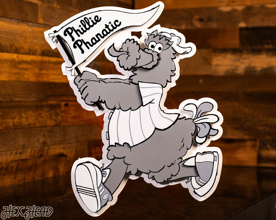 MONOCHROME -- Philadelphia Phillies "Phanatic" 3D Vintage Metal Wall Art