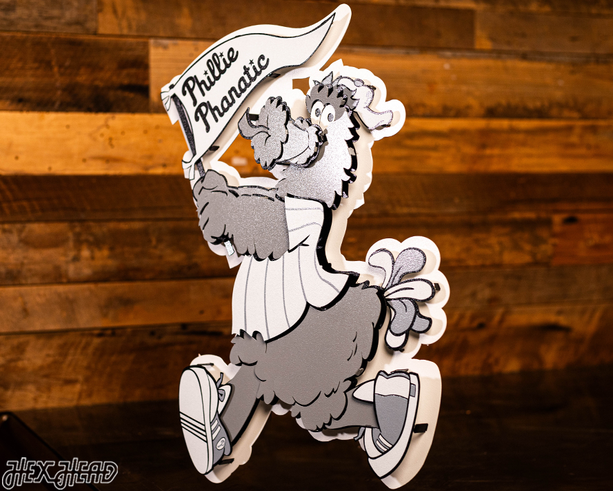 MONOCHROME -- Philadelphia Phillies "Phanatic" 3D Vintage Metal Wall Art