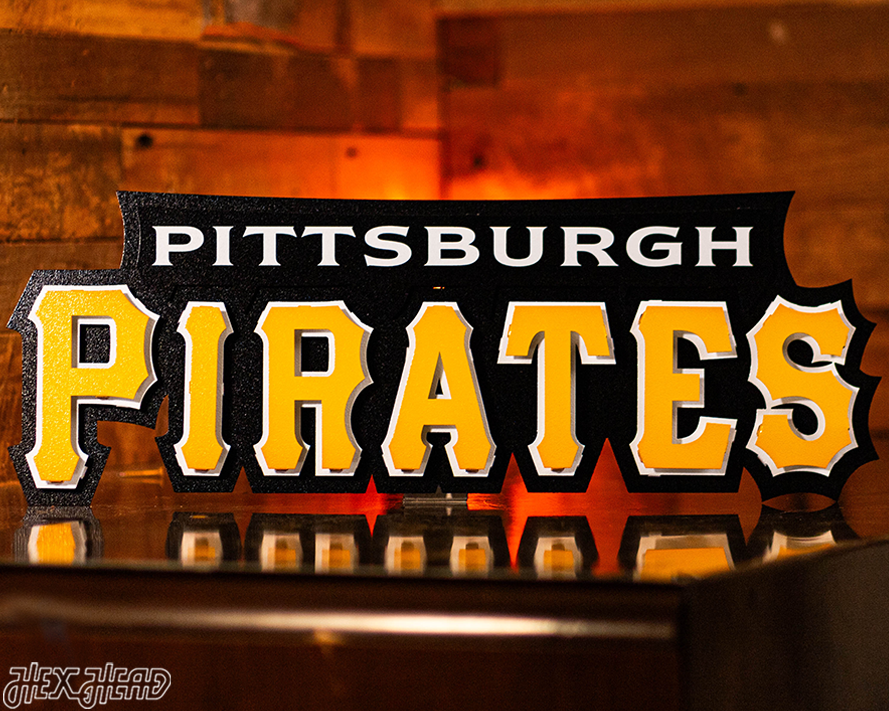Pittsburgh Pirates Script Logo 3D Metal Wall Art