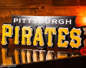 Pittsburgh Pirates Script Logo 3D Metal Wall Art