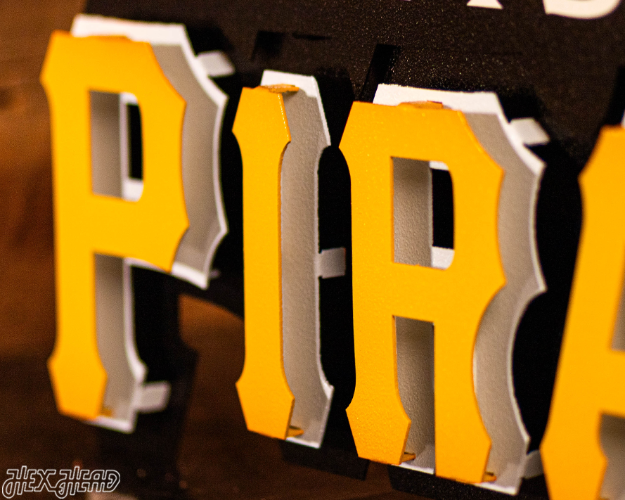 Pittsburgh Pirates Script Logo 3D Metal Wall Art