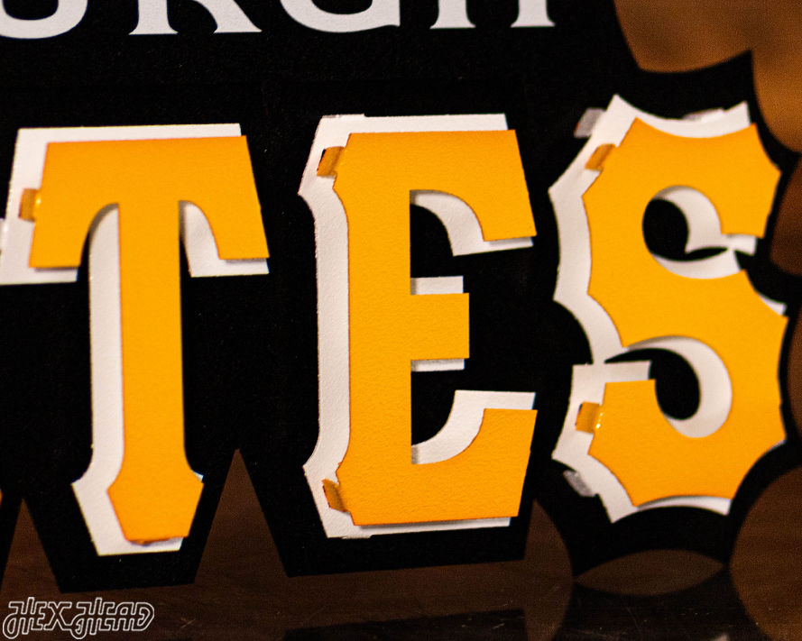 Pittsburgh Pirates Script Logo 3D Metal Wall Art